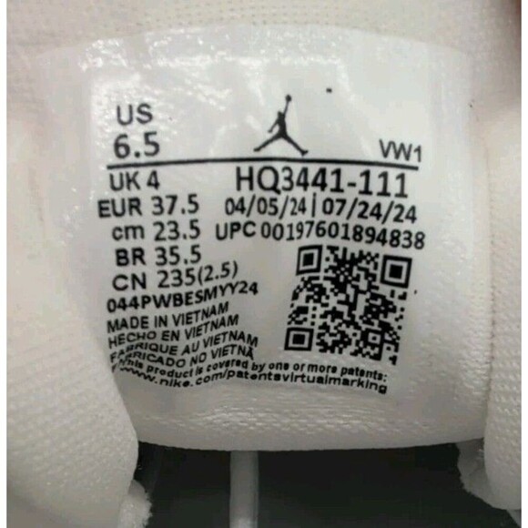 Nike Air Jordan 4 RM White Silver Glitter HQ3441-111 Women's Size 6.5 NWOB - Picture 7 of 9